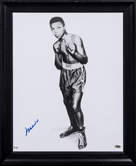 Muhammad Ali Signed Black & White Photo of Young Cassius Clay (JSA)